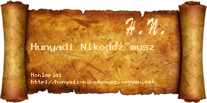 Hunyadi Nikodémusz névjegykártya